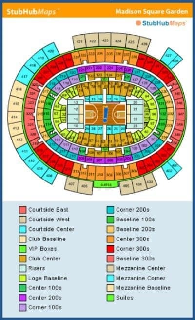 Madison Square Garden Seating Chart Madison Square Garden Seating Chart