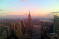 Top of the Rock at Sunset View of Empire State Building