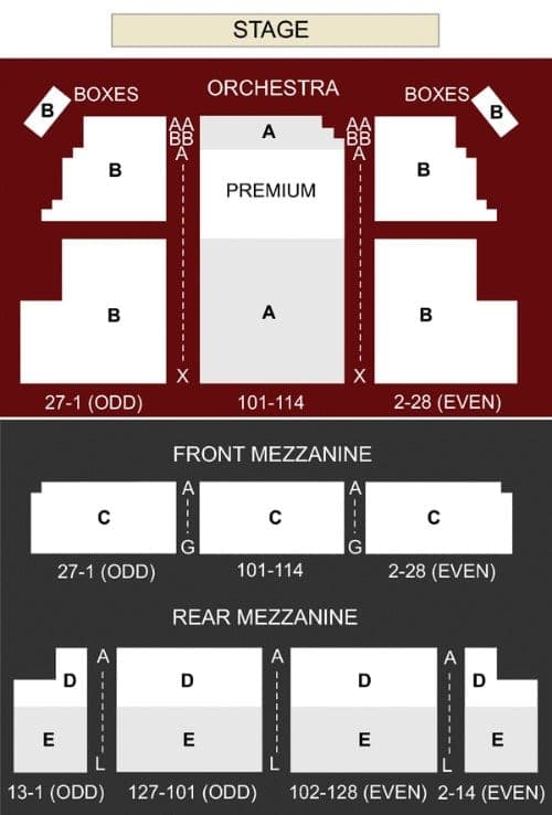 Majestic Theatre Seating Chart Majestic Theatre Seating Chart