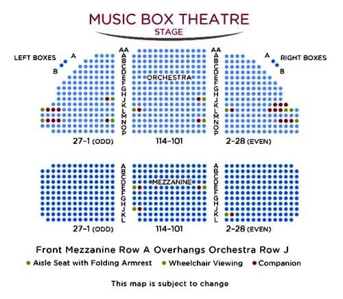 Music Box Theatre Seating Chart Music Box Theatre Seating Chart