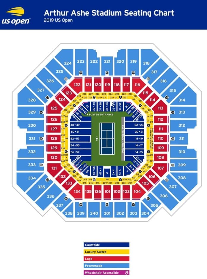 US Tennis Open Arthur Ashe Seating Chart