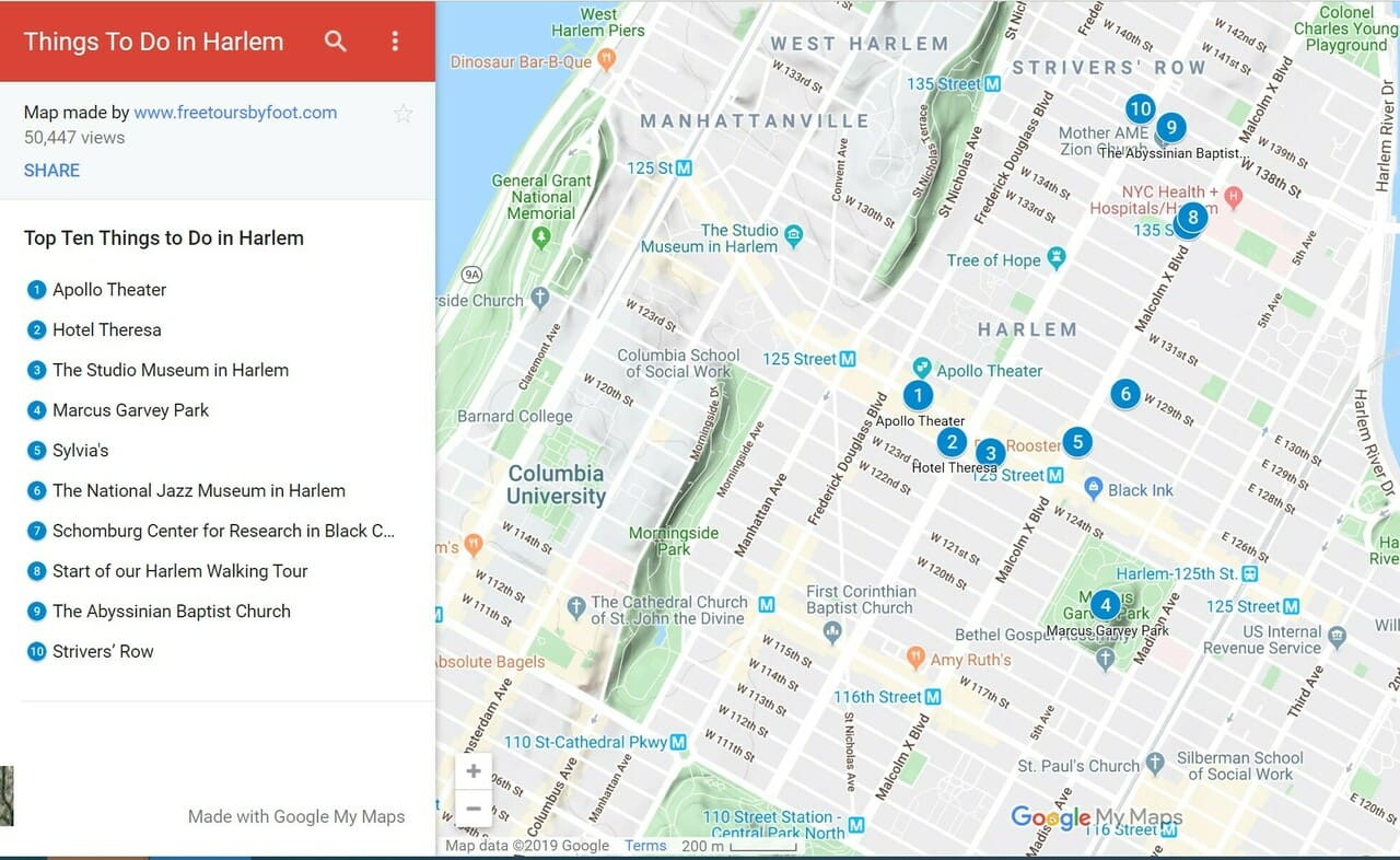 Harlem Things to Do Map NYC Harlem Things to Do Map NYC