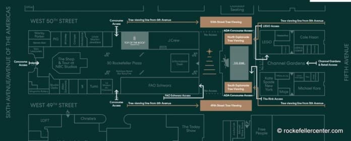 Rockefeller Center Christmas Tree Map