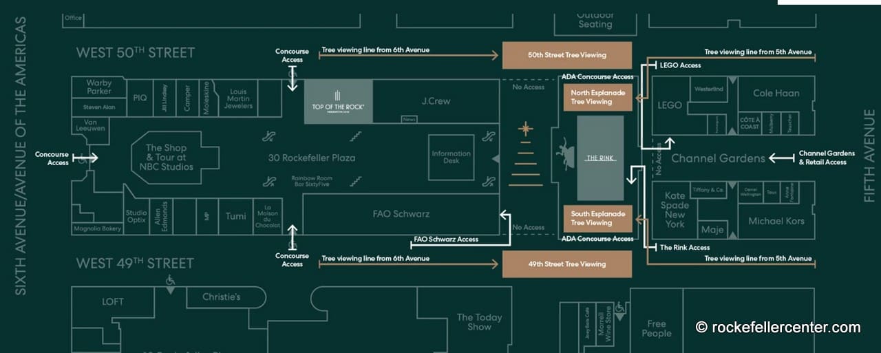 Rockefeller Center Christmas Tree Map