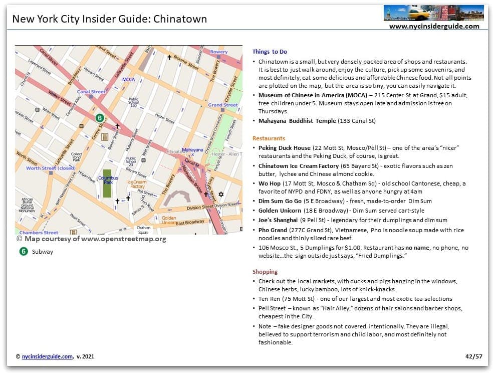 Chinatown NYC Map and Guide Chinatown NYC Map and Guide