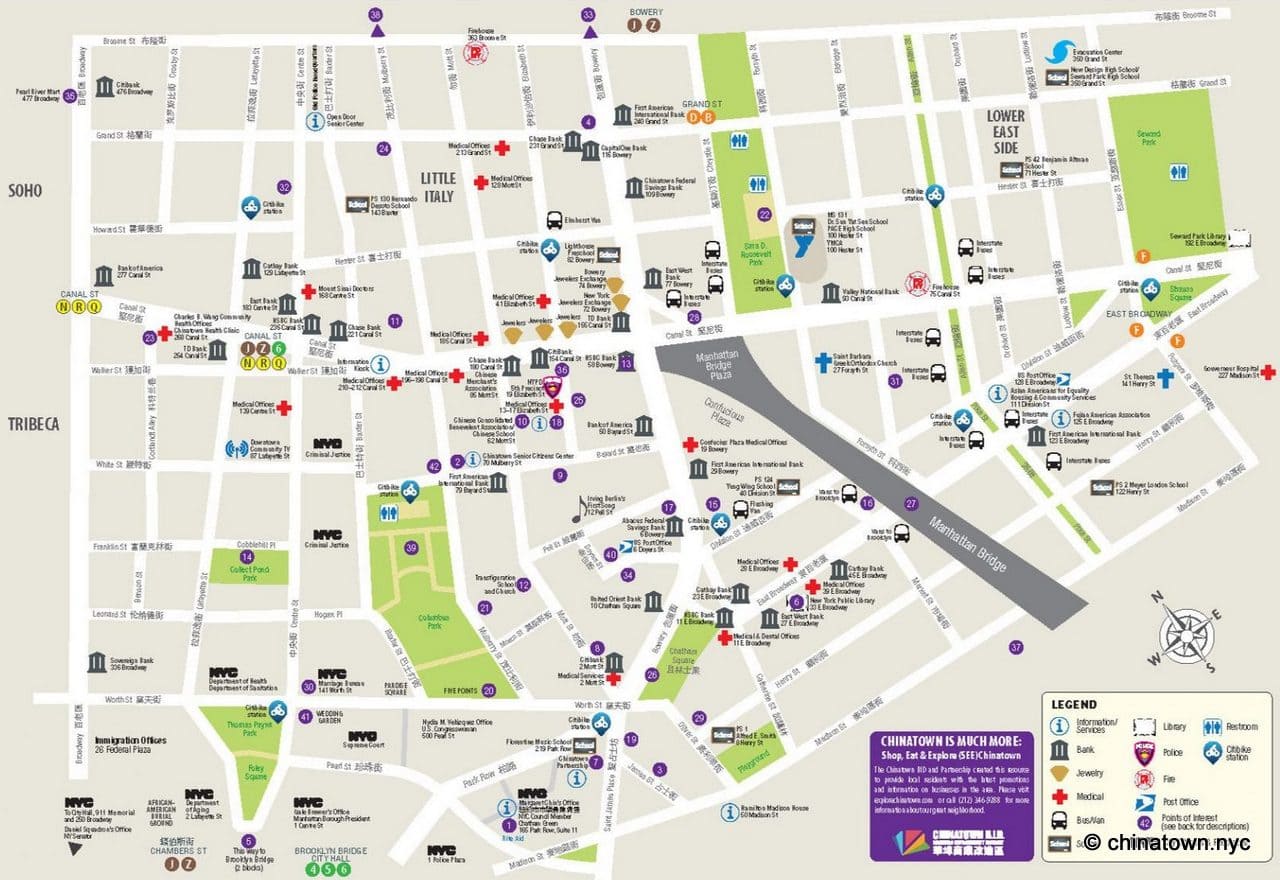 Chinatown NYC Print Map Chinatown NYC Print Map
