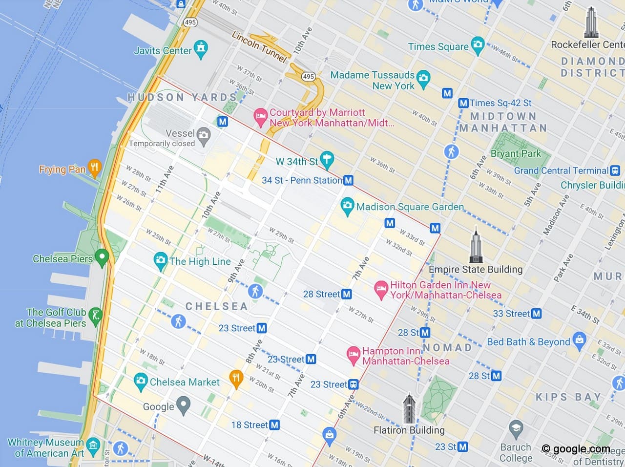 Chelsea & Hudson Yards Map