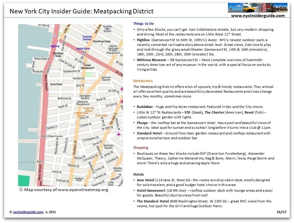 Meatpacking District NYC Print Map Meatpacking District NYC Print Map