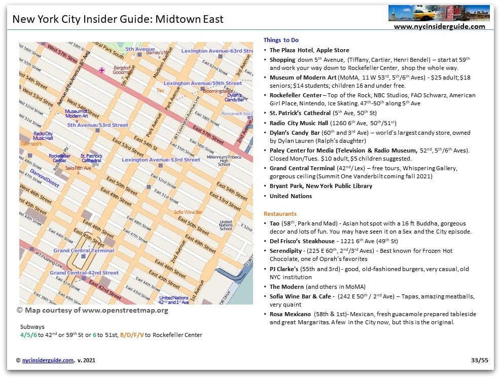 Midtown Manhattan NYC Printable Map Midtown Manhattan NYC Printable Map
