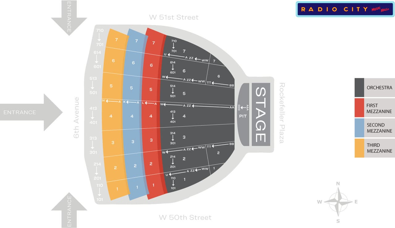 Radio City Music Hall Seating Chart