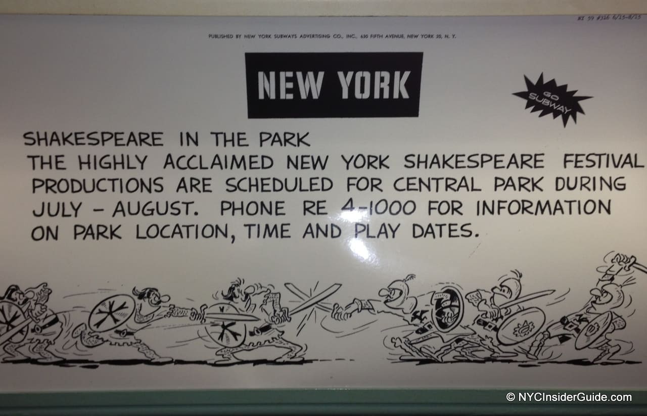 Shakespeare in the Park Subway Advertisement