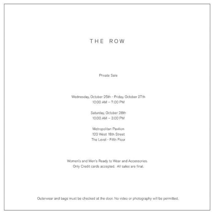 The Row Sample Sale 2023