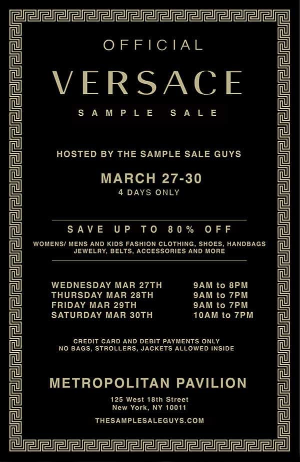 Versace Sample Sale Versace Sample Sale