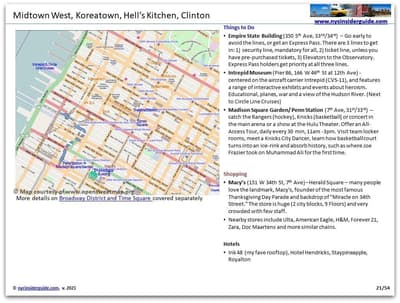 Midtown West NYC Map